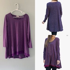 Med. Poetsky Long Sleeve Layered Tunic with Chiffon Hem
